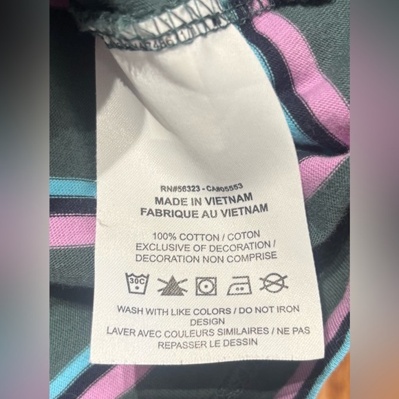 Nike Men's Dark Gray Pink and Teal Striped Short Sleeve T-Shirt Men’s Large EUC - Picture 6 of 7